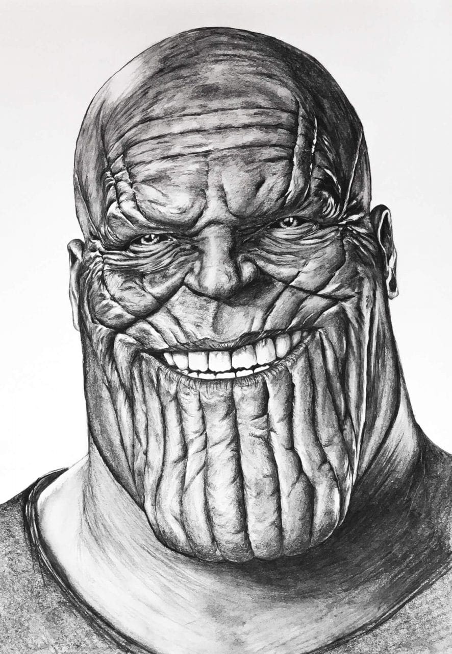 Thanos Pencil Portrait by Jay Stoned Santa Thanos Pencil Portrait by Jay Stoned Santa