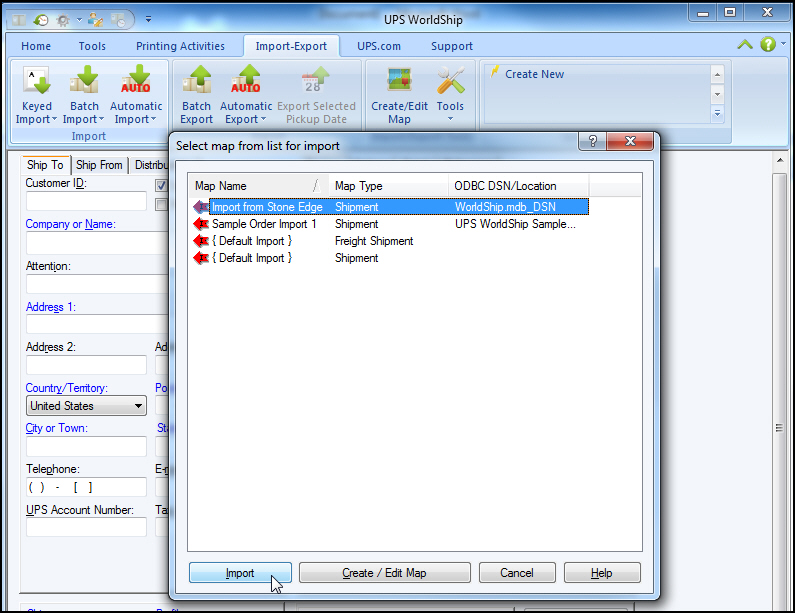 Ups Worldship Import Mapping Fields UPS WorldShip Setup with Stone Edge SQL Store File V7