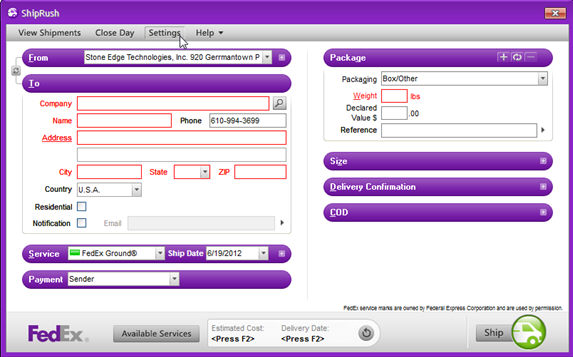 FedEx Freight Setup  StarShip