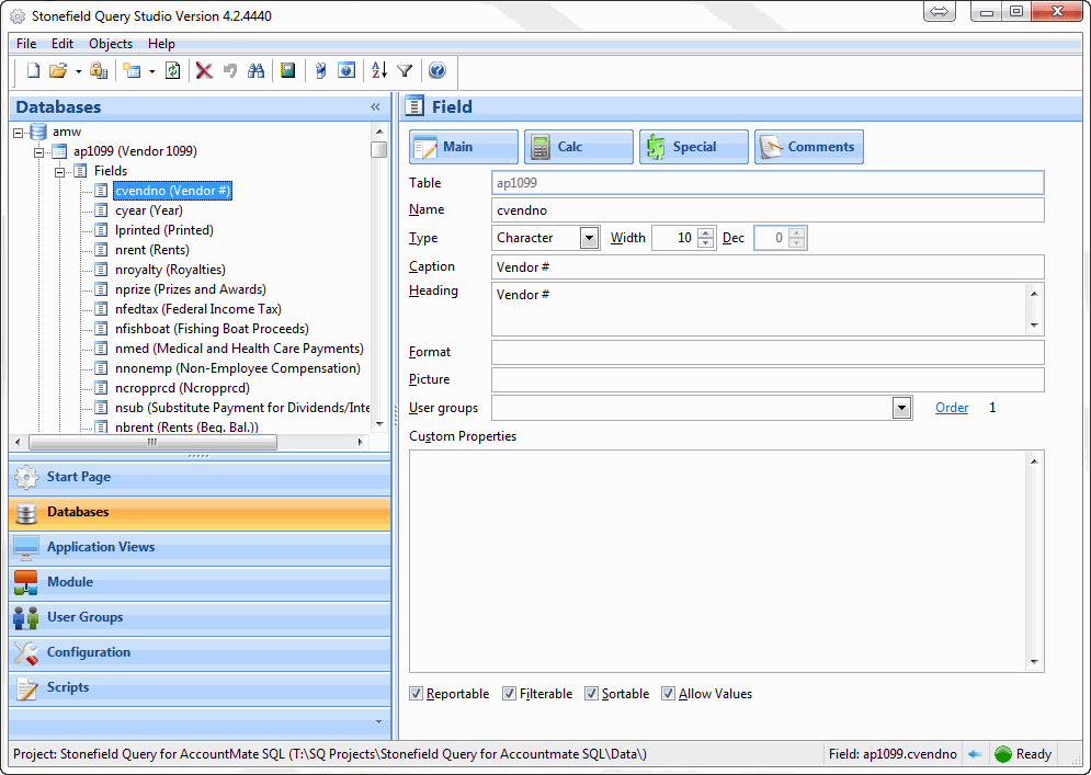 Customizing the Stonefield Query Data Dictionary Stonefield Query