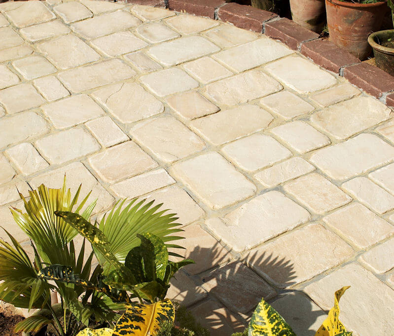 Fossil Mint Sandstone Tumbled Cobble Paving Stoneworld Oxfordshire