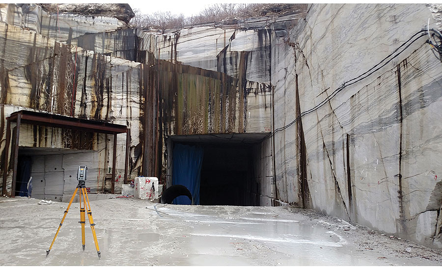 3D laser scanning at Vermont Danby marble quarry 20160404 Stone World