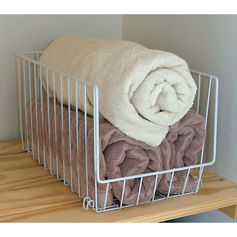 Wire White Basket Stackable from Storage Box