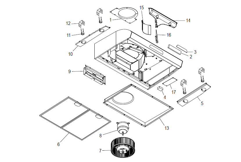 Kenmore 5376 42", Range Hood Black Parts