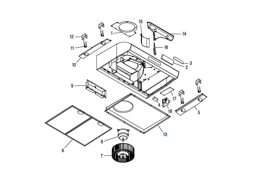 Kenmore 5634 30", Under Range Hood Stainless Steel, 450 Cfm Parts