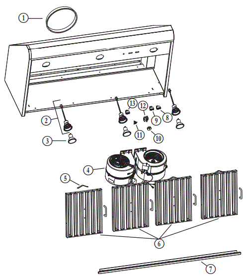 BEST WPD38I60SB Range Hood Parts