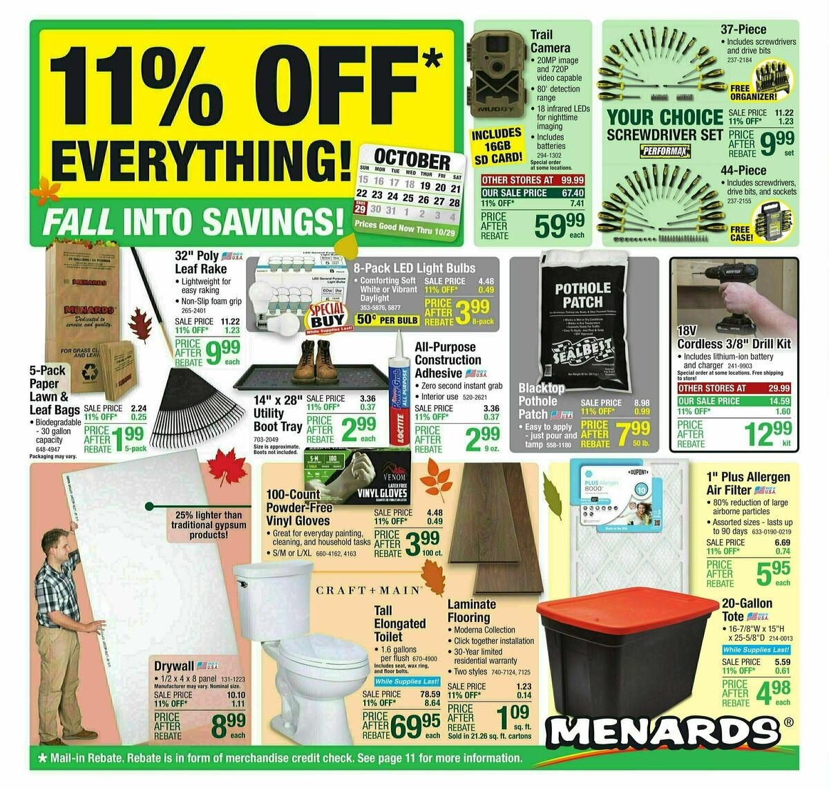 Menards Weekly Ads & Special Buys from October 18