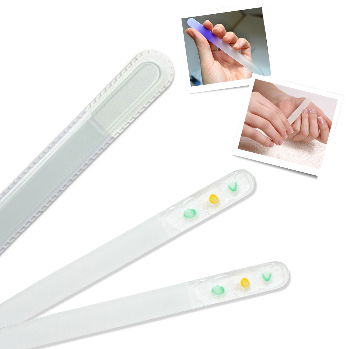 23 x GLASS NAIL FILES INDIVIDUALLY WRAPPED SOFT SMOOTH FINISH WHOLESALE