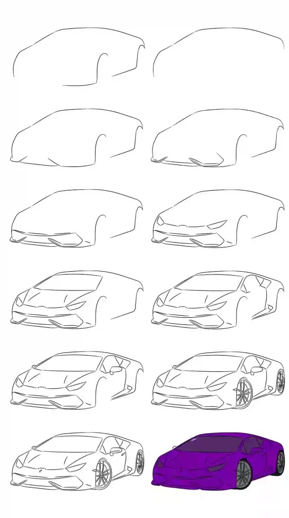How To Draw A Car Step By Step For Beginners