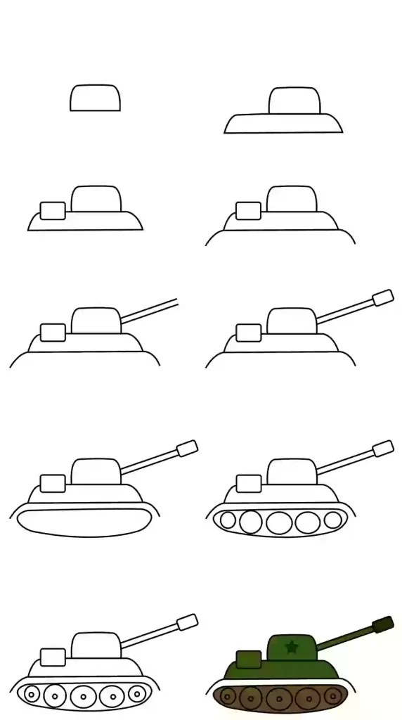 Learn How To Draw Tank In Simple Steps