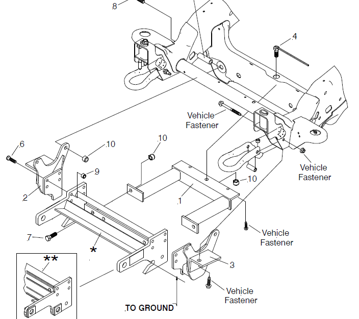 FROM KIT 17174 MEYER SNOW PLOW RH SIDE MOUNT BRACKET ONLY PART 19398