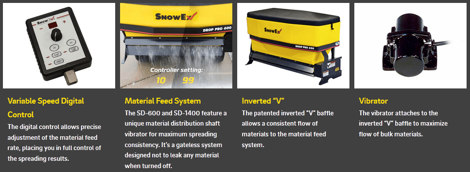 New SnowEx 14 Cu. Ft. Drop Pro Salt Spreader SD-1400