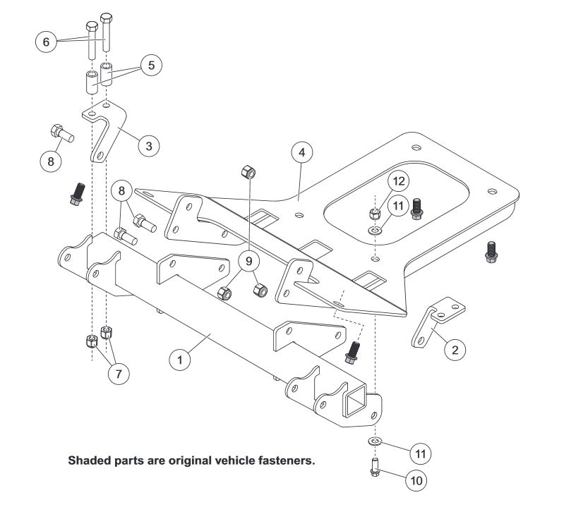 35134 Mount John Deere Gator 625i / 825i / 855D Western Impact Fisher Trailblazer SnowEx VPlow
