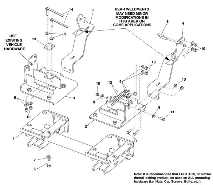 Snoway Plow Mount 99100968 Service Manual Library