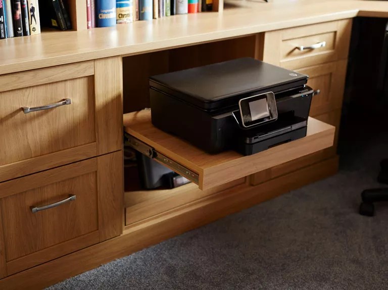 Computer Desk With Pull Out Printer Shelf A Spacious Fitted Open Plan Study Strachan Case Study