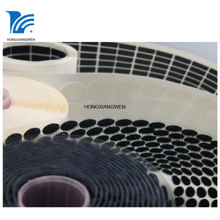 adhesive hook loop patches, hook and loop dots, self adhesive tape