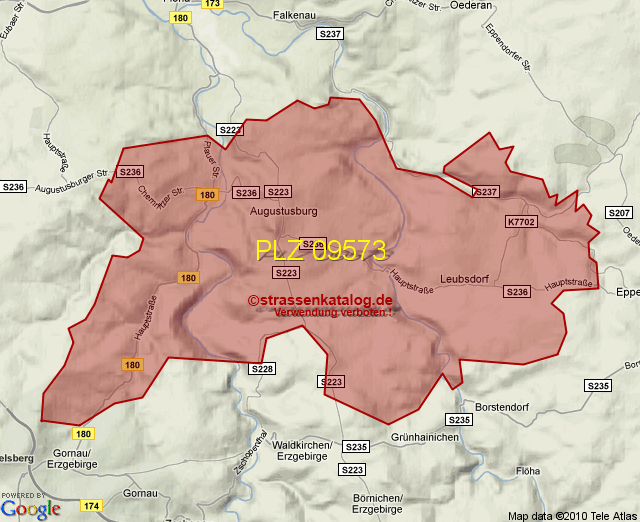Postleitzahlgebiet 09573 PLZ