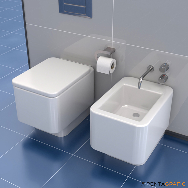 WC + Bidet_set Element Roca v2 Strata