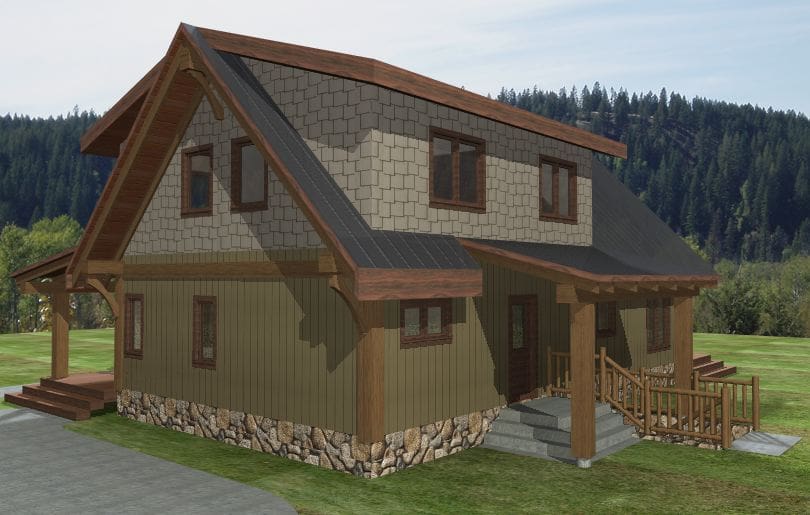 Turtle Valley Timber Frame Plans 1735sqft Streamline Design