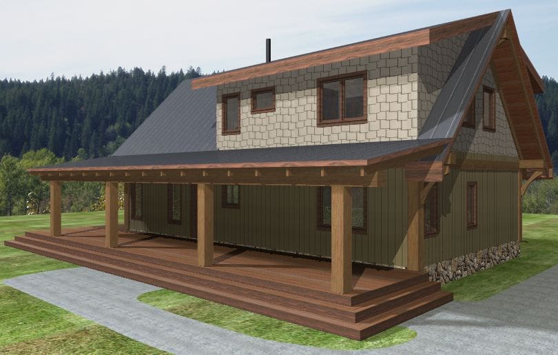 Turtle Valley Timber Frame Plans 1735sqft Streamline Design