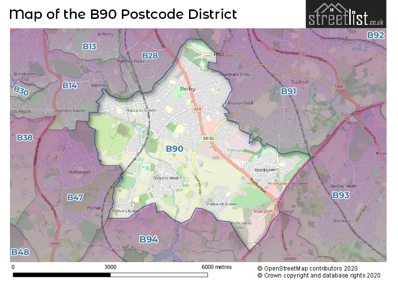 B90 is the Postcode for Shirley