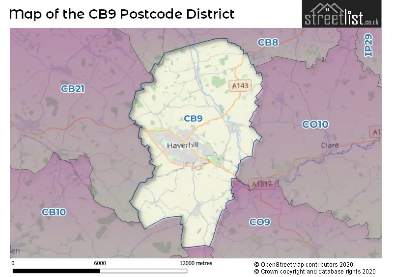 CB9 is the Postcode for Haverhill