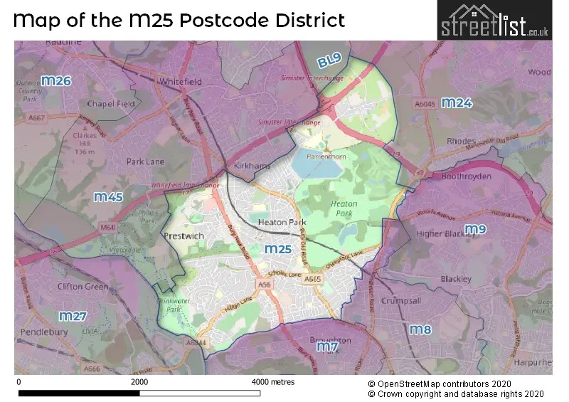 M25 is the Postcode for Prestwich
