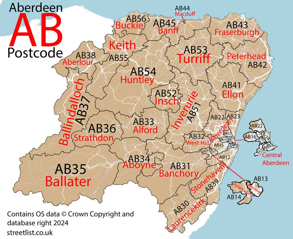 AB Postcode Area Learn about the Aberdeen Postal Area