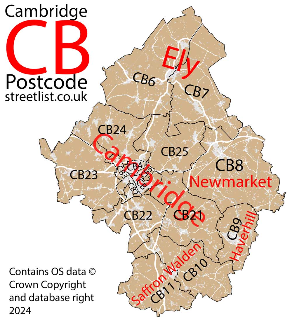 CB Postcode Area Learn about the Cambridge Postal Area