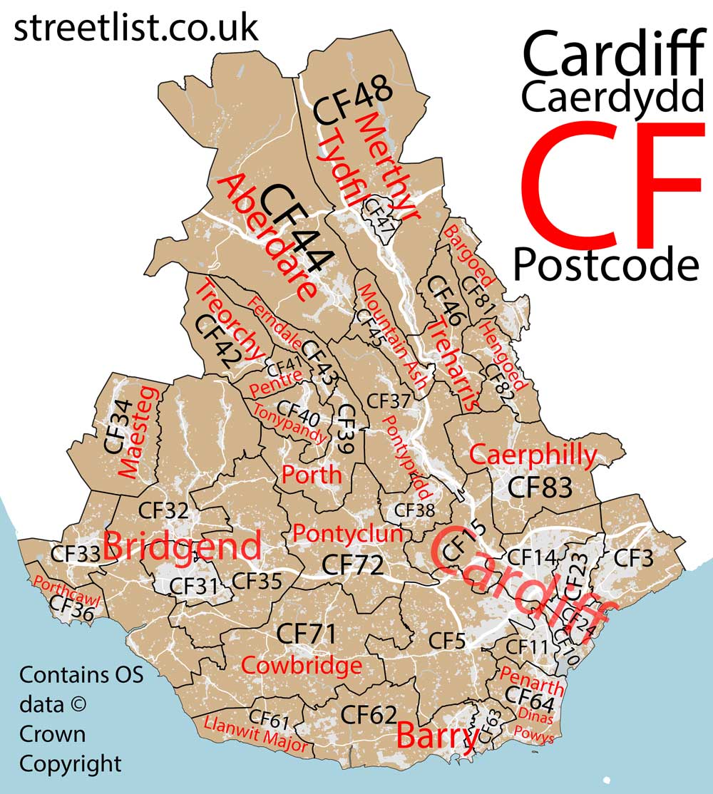 CF Postcode Area Learn about the Cardiff Postal Area
