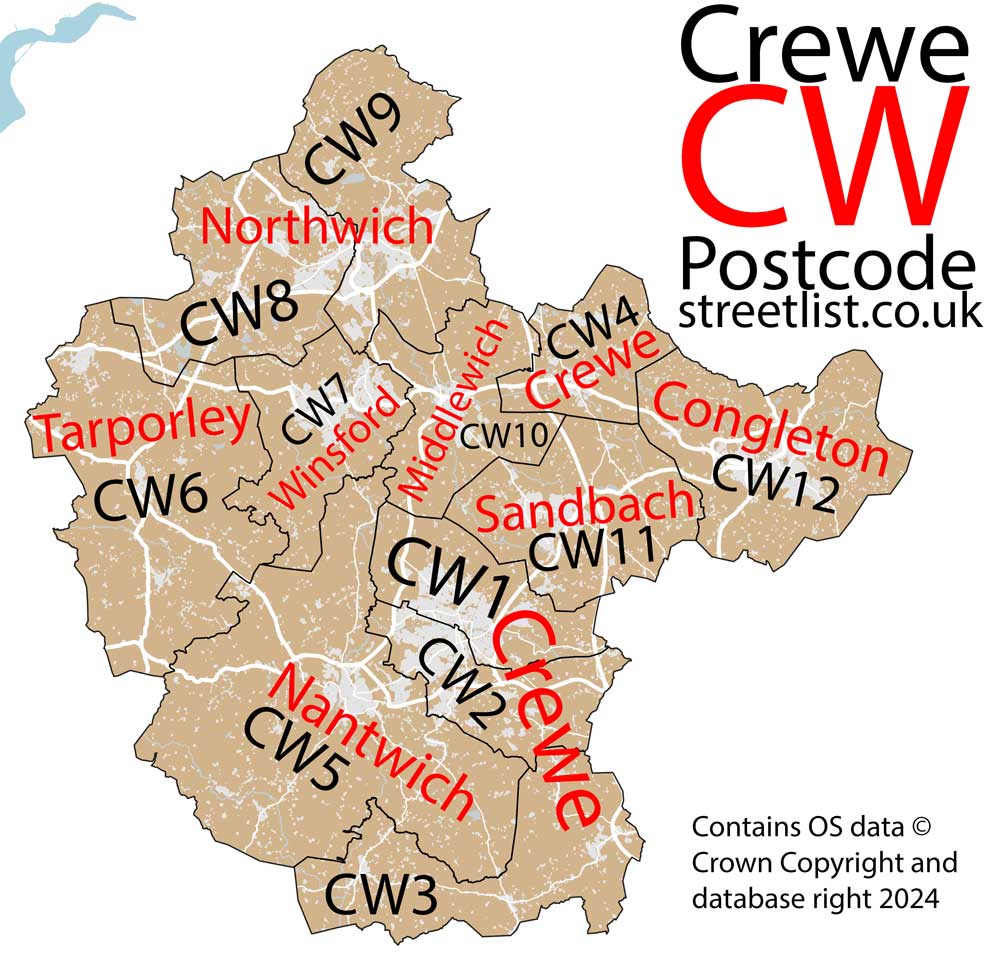 CW Postcode Area Learn about the Crewe Postal Area