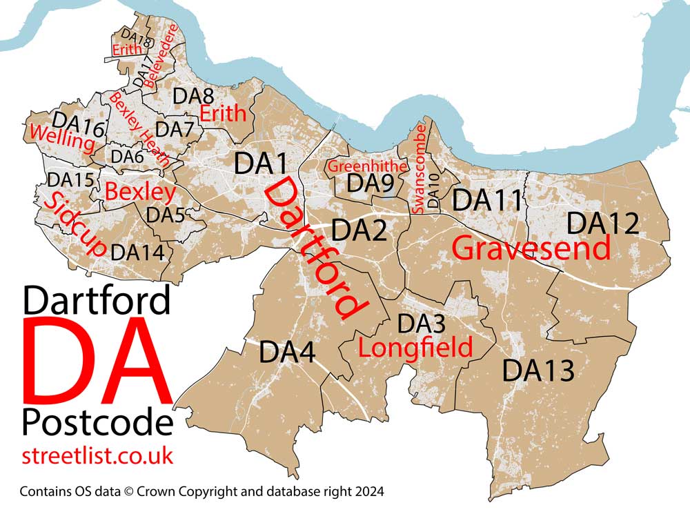 DA Postcode Area Learn about the Dartford Postal Area