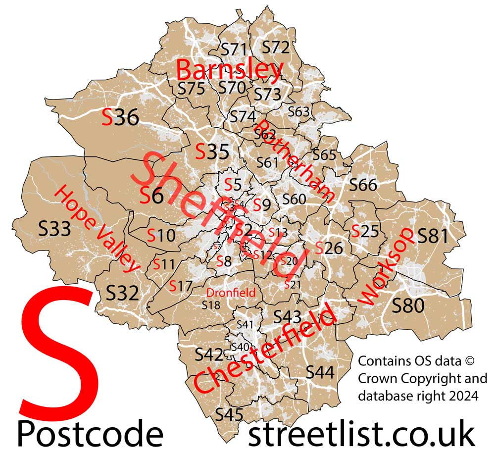 S Postcode Area Learn about the Sheffield Postal Area
