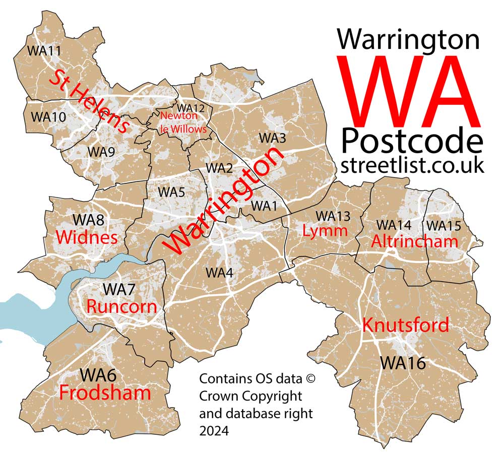 WA Postcode Area Learn about the Warrington Postal Area