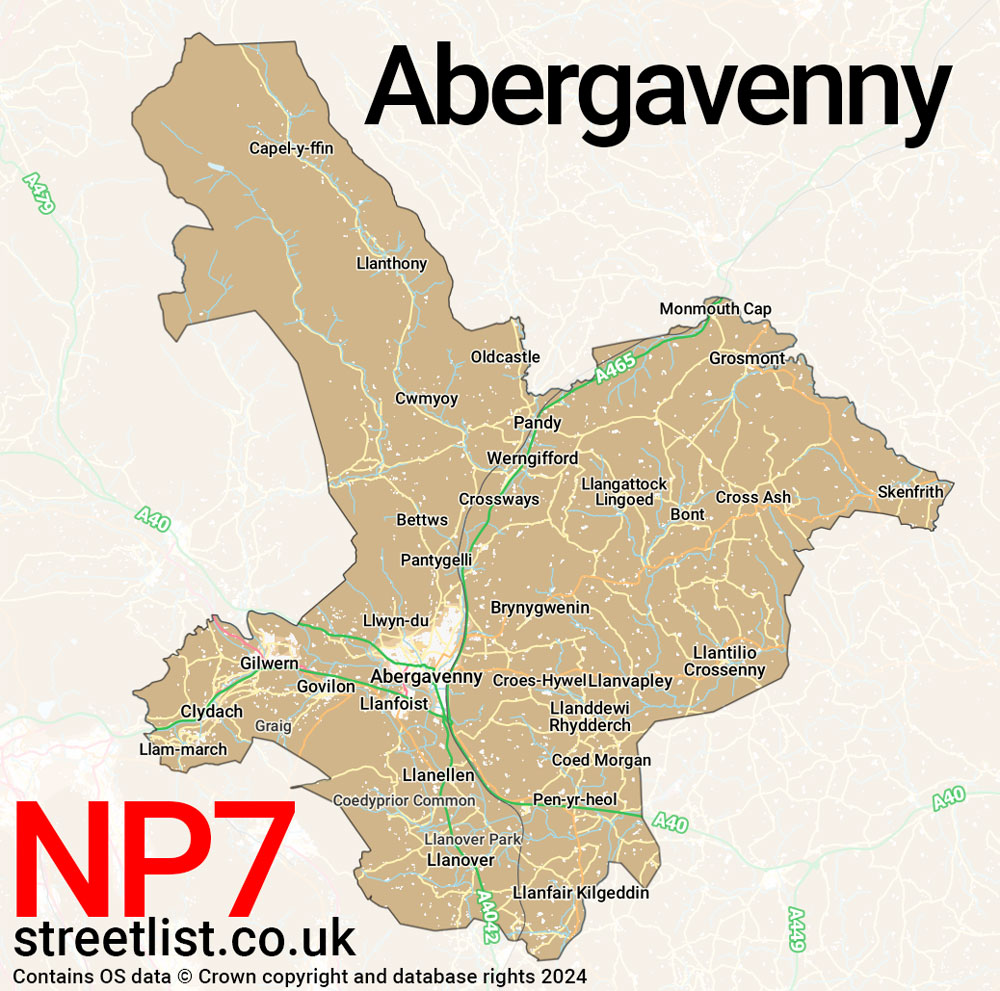 NP7 is the Postcode for Abergavenny