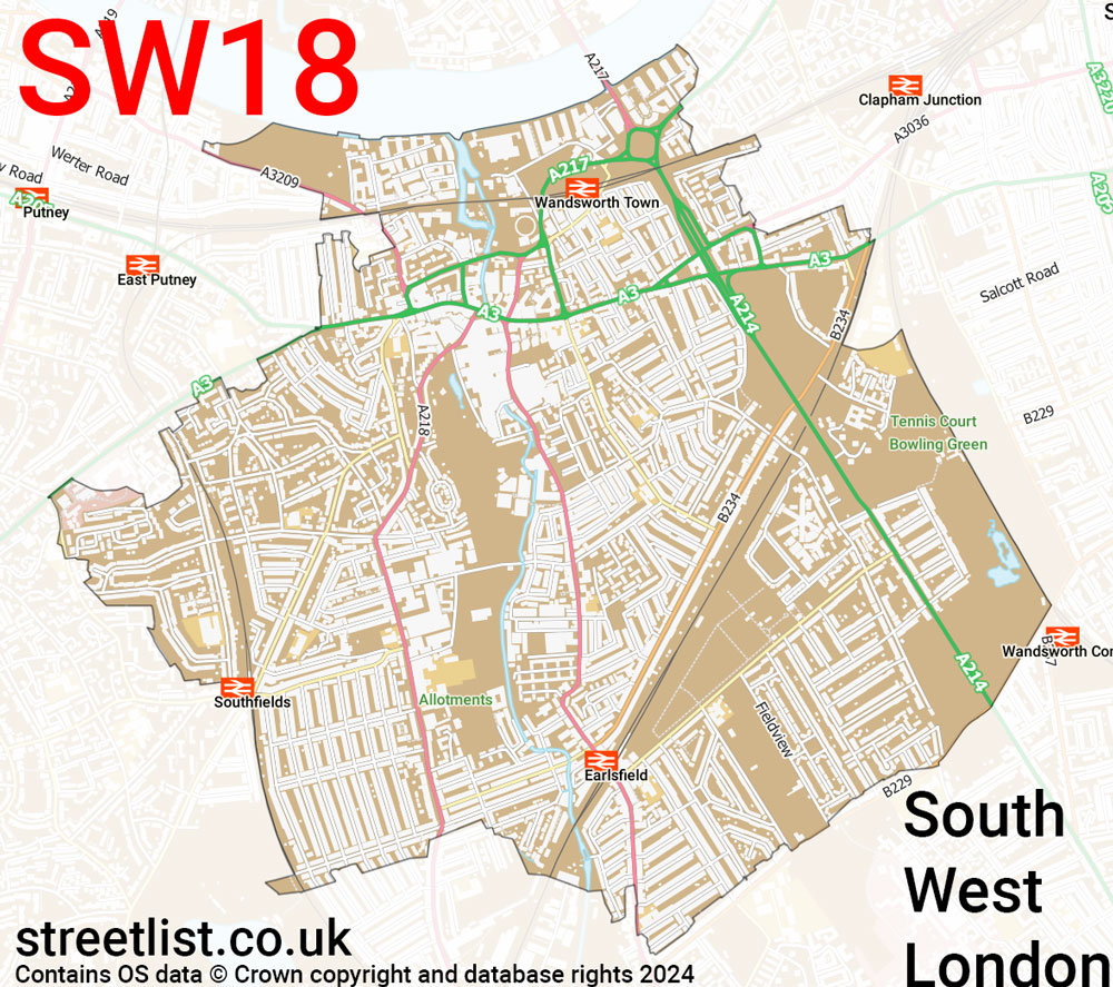 SW18 Postcode District