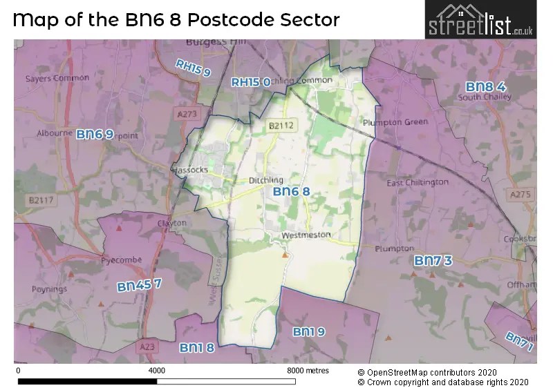 Explore The BN6 8 Postcode Sector House Prices, Attractions & More