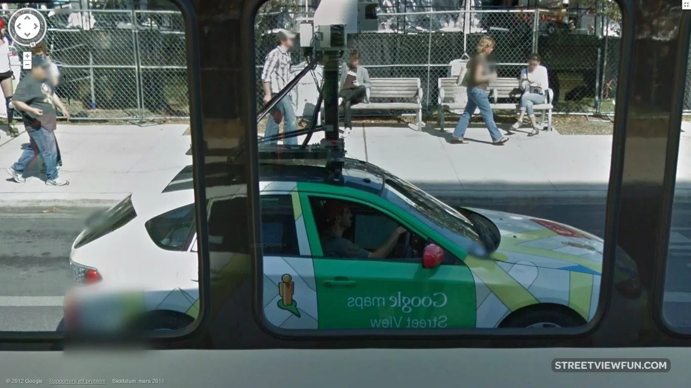 Good reflection of the Google Car and driver StreetViewFun