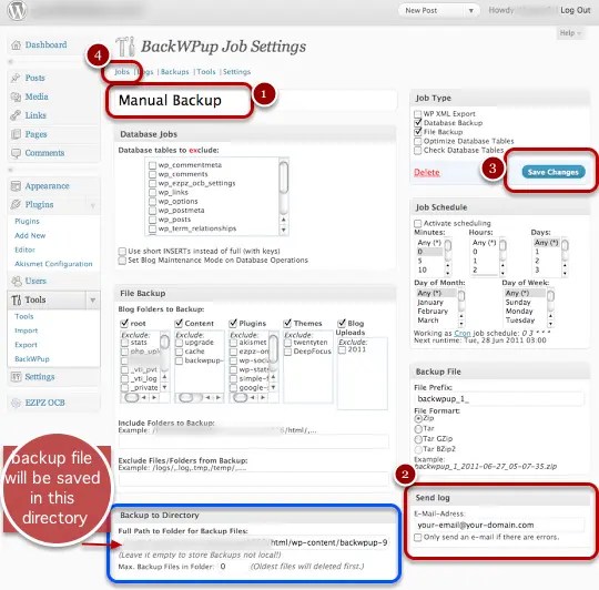 How to backup your WordPress site to Amazon S3 using BackWPup backup plugin (Part 2 of 5
