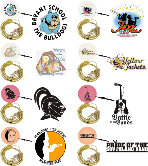 FULL COLOR Marching Band Sousaphone Bell Covers from