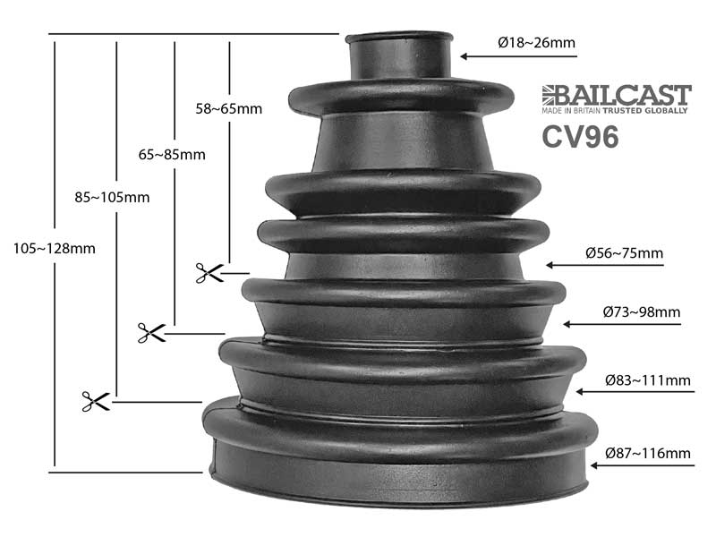 BAILCAST Stretchy CV Boot Kit (Standard Universal Fit) STRETCH CV Boots
