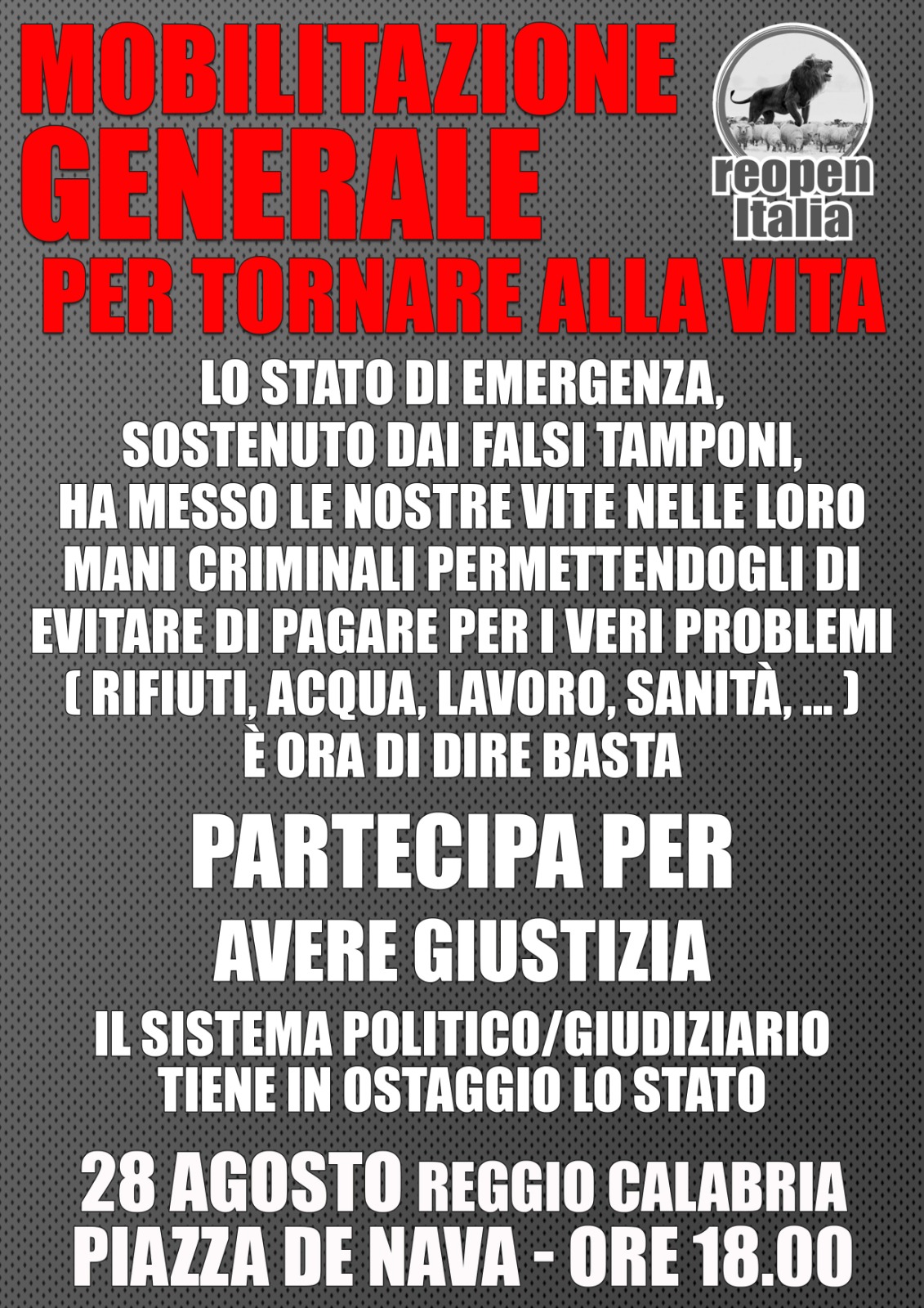 Reggio Calabria: Sabato Protesta Di Reopen Italia A Piazza De Nava | Strettoweb 1600_x_1131_jpg