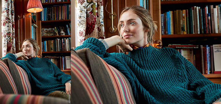 Kostenlose Anleitung Weit geschnittener Pullover mit aufwendigem Muster