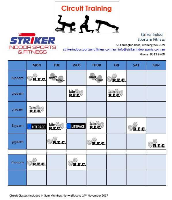 Circuit Training Striker Indoor Sports and Fitness