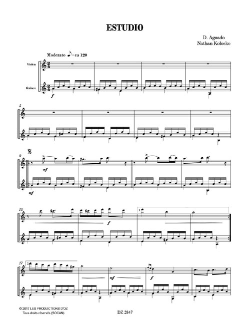 Instant Duet by Nathan Kolosko for guitar and violin