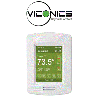Viconics - VT8650U5000B, BACnet RTU Thermostat w/RH White, Stromquist