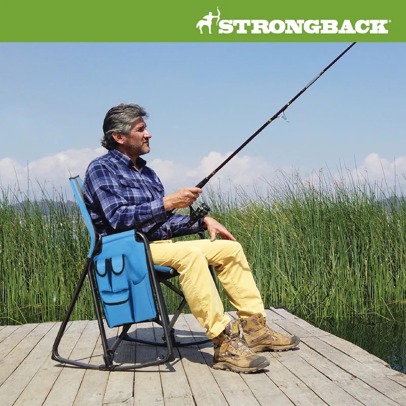 STRONGBACK Rocking Director Chair with Large Cup Holder Pocket