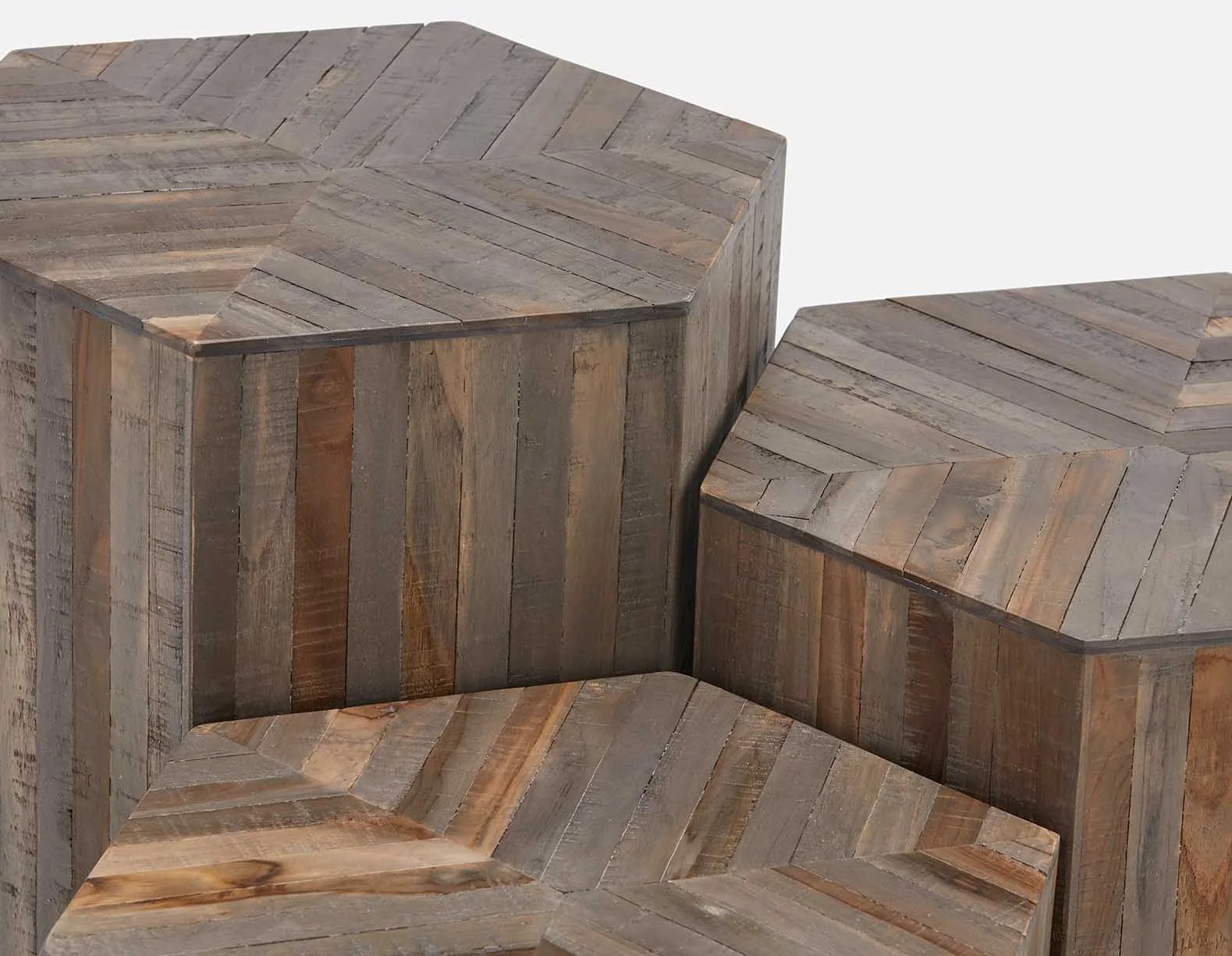 JAVA set of 3 recycled teak wood nesting tables Structube