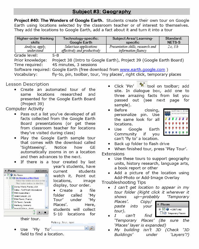 Google Earth Lesson Plans Lesson PlansGoogle Earth Bundle Structured Learning