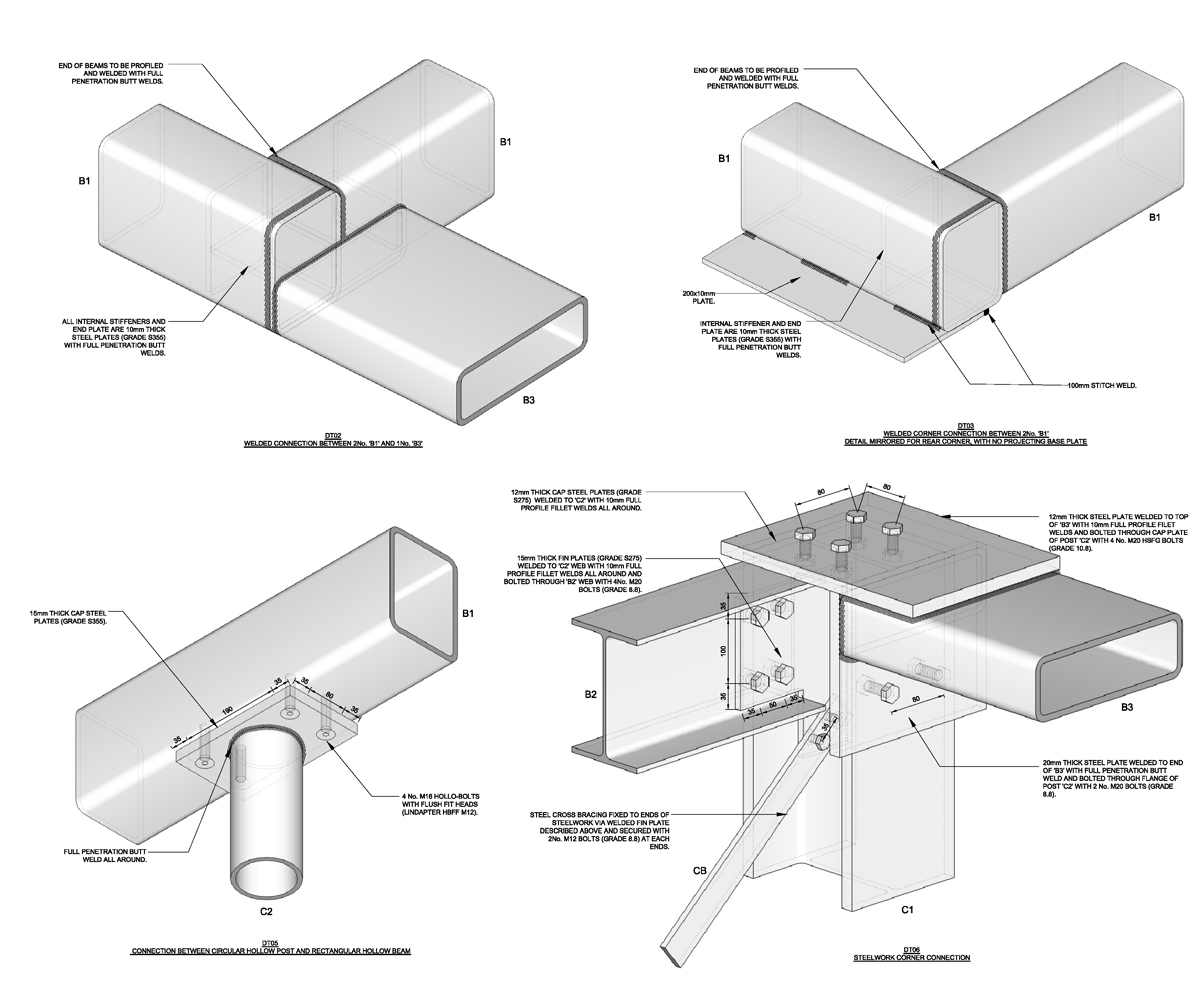 Structural glass and balanced cantilever steel extension StructureMode